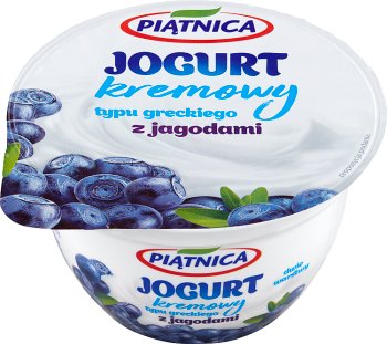 Piątnica jogurt typu greckiego 0% tłuszczu z jagodami