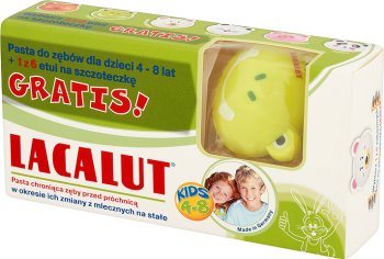 Lacalut Pasta do zębów dla dzieci  4-8 lat z etui na szczoteczkę