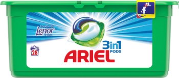 Las cápsulas para Ariel lavar 3en1 Toque de Lenor fresca