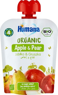 Humana 100% Органический мусс яблочно-грушевый