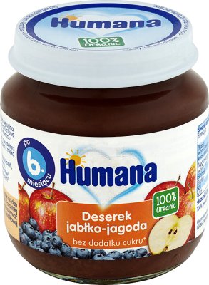 Humana 100% Organic deserek jabłko-jagoda