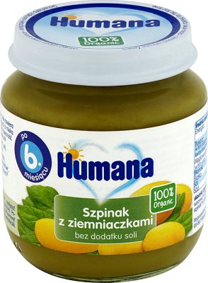 Humana 100% Organic  szpinak z ziemniaczkami