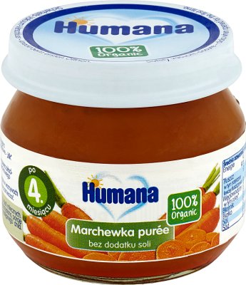 Humana 100% Organic marchewka puree