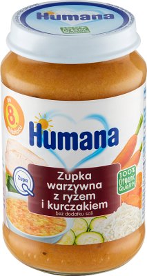 Humana 100% Органический овощной суп с рисом и курицей