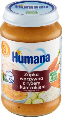 Humana 100% Organic zupka warzywna z ryżem i kurczakiem