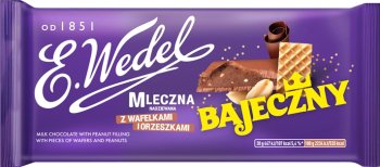 obleas de chocolate legendarios Wedel leche rellenos de frutos secos y