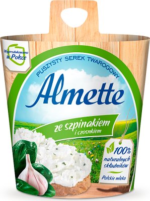 Hochland Almette Fluffy cottage cheese with spinach and garlic