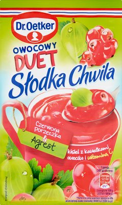 Dr. Oetker momento dulce Kissel dúo de grosella grosella roja y