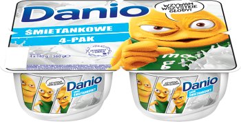 Danone Danio Weiß homogenisiert Käse gewürzte Sahne 4 x 140 g