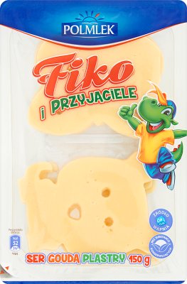 rebanadas de queso Gouda Polmlek FIKO y amigos, los gatos
