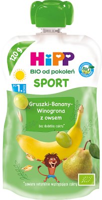 HiPP Sport Gruszki-Banany-Winogrona z owsem BIO