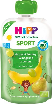 HiPP Sport Gruszki-Banany-Winogrona z owsem BIO