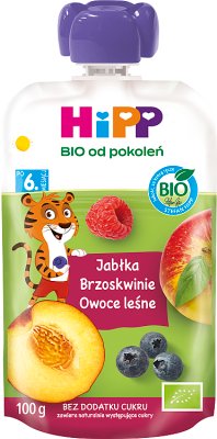 HiPP BIO od pokoleń, Jabłka-Brzoskwinie-Owoce leśne 