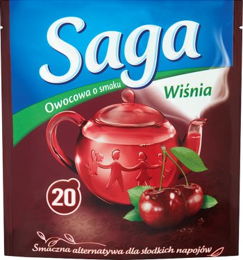 Saga té con sabor a frutas con cereza