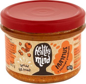 Pamapol Geist gesund Hummus Kichererbsen-Paste und Sesam mit getrockneten Tomaten