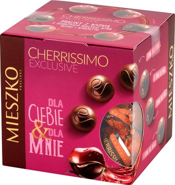 Mieszko For You & For Me pralines with cherry in alcohol.Cherrissimo Exclusive