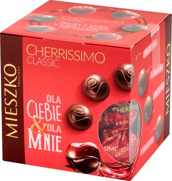 Mieszko For You & For Me pralines with cherry in alcohol.Cherrissimo Classic