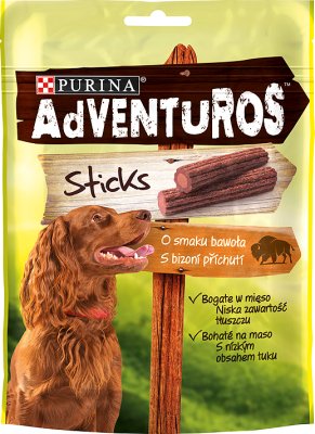 Purina Adventuros Sticks with buffalo flavor. Complete dog food for adults