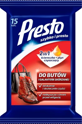 Presto Cleaning Wipes + 2in1 liquid for shoes and leather goods