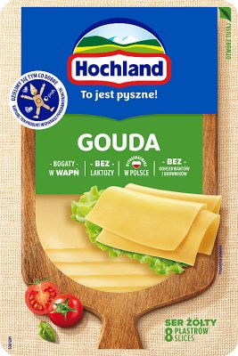 Hochlandkäse in Scheiben geschnitten Gouda Laktosefrei