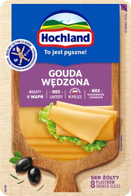 Hochland Ser żółty Gouda wędzona Gouda wędzona  Bez laktozy w plastrach