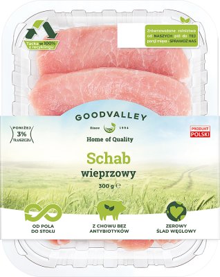 Goodvalley Schweinelende in knochenlos geschnitten aus der Zucht ohne den Einsatz von Antibiotika und ohne GVO.