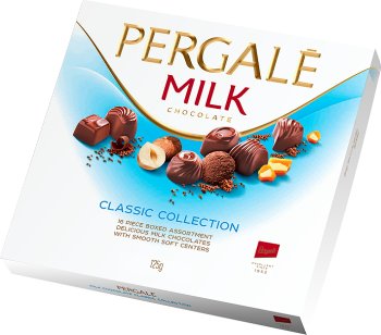 Pergale estilo a bombones de chocolate con leche