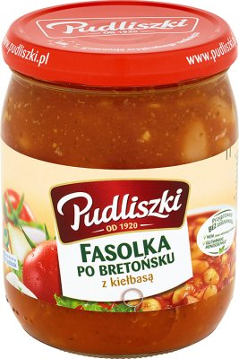 Pudliszki Fasolka po bretońsku z kiełbasą