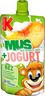 Kubuś Mus + apple yogurt, peach, banana