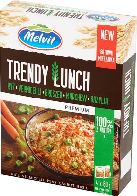 Melvit Trendy Lunch Mieszanka ryż,vermicelli,groszek,marchew,bazylia  4x80 g