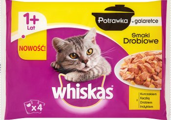 Whiskas Potrawka w galaretce smaki drobiowe karma pełnoporcjowa 1+ lat