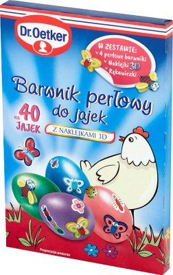 Dr. Oetker Barwnik perłowy do jajek z naklejkami 3D