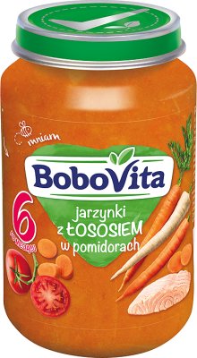 BoboVita obiadek jarzynki z łososiem w pomidorach