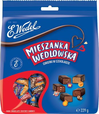 Wedel. Mix of Wedel sweets in dessert chocolate