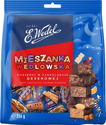 Wedel. Mix of Wedel sweets in dessert chocolate
