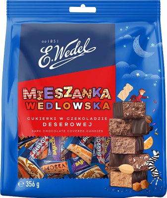 Wedel. Mezcla de dulces Wedel en chocolate de postre