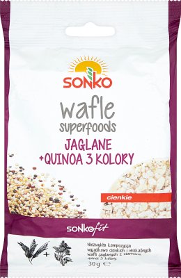 Sonko wafle superfoods Jaglane z quiną 3 kolory