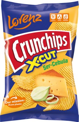 Crunchips X-Cut Chips mit einem Geschmack von Käse-Zwiebel