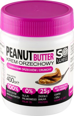 SoWell Peanut Butter with pieces of nuts 100%