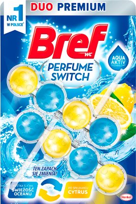 Bref Perfume Switch Zawieszka myjąco-zapachowa do WC Świeżość oceanu/Cytrus