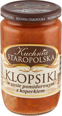 Kuchnia Staropolska Klopsiki w sosie pomidorowym z koperkiem