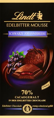 Lindt 70% Gorzka czekolada nadziewana musem i nadzieniem z czarnych porzeczek