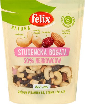 Felix Natura Student Mix 50% Cashewnüsse ohne Salz