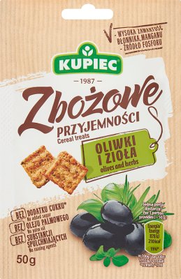 Kupiec Snacki Zbożowe przyjemności oliwki i zioła