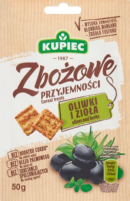 Закусочный торговец. Зерно удовольствия от маслин и трав