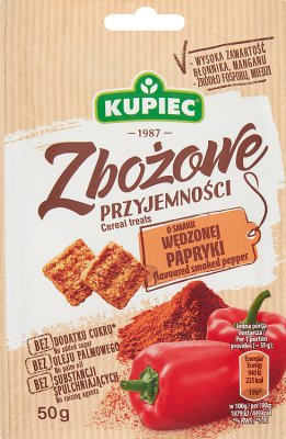 Kupiec Snacki Zbożowe przyjemności  o smaku wędzonej papryki