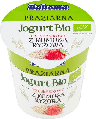 Bakoma Jogurt Bio Praziarna truskawkowy z komosą ryżową