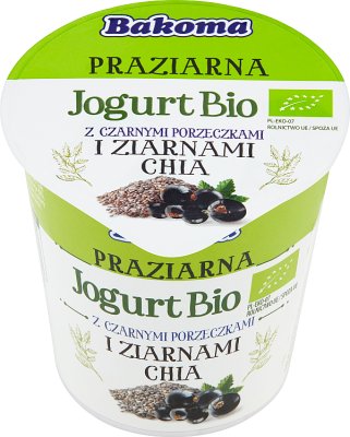 Bakoma Jogurt Bio Praziarna z czarnymi porzeczkami i ziarnami chia