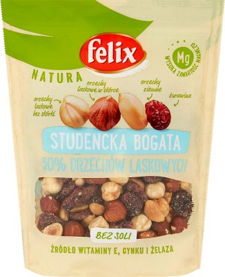 Felix Natura Mieszanka studencka bogata 50% orzechów laskowych