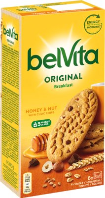 Belvita Breakfast Зерновые торты с медовыми орехами и кусочками шоколада